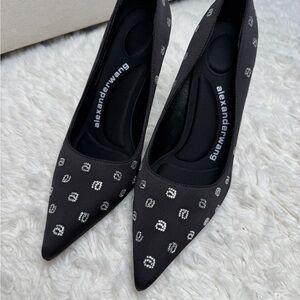 Alexander Wang Black Heels with Silver Accents